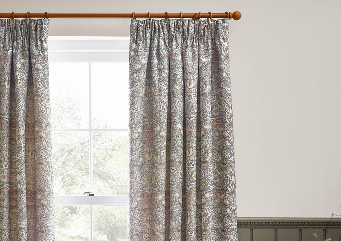 Strawberry Thief Jacquard Pencil Pleat, Biscuit - Ready Made Curtains - Image 9